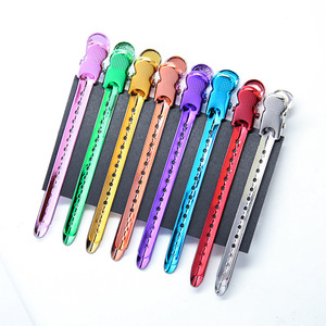Pinzas para el cabello de acero inoxidable, pinzas corrugadas tipo pico de pato para peinar y maquillar, pinzas multifuncionales para seccionar, uso diario - Product Image 2