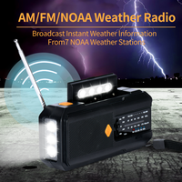Radio portable de préparation avec manivelle solaire et alerte météo NOAA Batterie 2000mAh avec lampe de poche et lampe de lecture