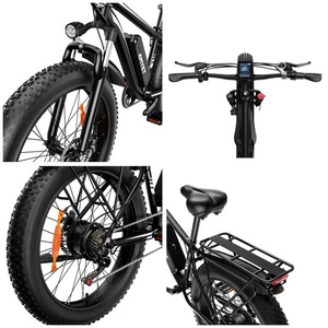 Bicicleta Eléctrica de 1000W, Batería de 48V 15AH, Neumáticos Gruesos, Bicicleta Eléctrica de 26 Pulgadas <span class=keywords><strong>X</strong></span> 4 Pulgadas para Nieve y Playa, 7 Velocidades, 28MPH, para Adultos - Product Image 5