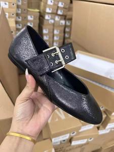 क्विटी जा फ्लैट बकल जूते महिलाओं 2025 गर्मियों में नई शराब लाल पेटेंट चमड़े की मैरी महिलाओं के लिए गोल पैर के फ्लैट बैले जूते - Product Image 6