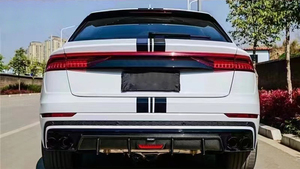คาร์บอนไฟเบอร์ด้านหลังDiffuserพร้อมไฟLEDสําหรับ<span class=keywords><strong>Audi</strong></span> <span class=keywords><strong>Q8</strong></span> <span class=keywords><strong>S</strong></span> Line SQ8 4 ประตู 2021-2022 - Product Image 3