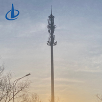Tour de télécommunication monopode 5G 4G certifiée ISO CE, 10-30m, en acier Q235B Q355B