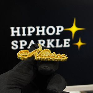 Fashion Luxury Niklee Pendant 2.30 Inch <b>Iced</b> <b>Out</b> 925 Sterling Silver 14K Gold Plated Moissanite Hip Hop Custom <b>Chain</b> Jewelry - Product Image 2