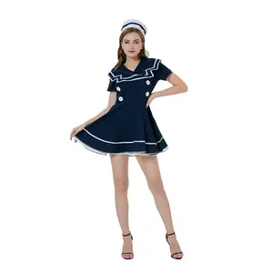 Donanma kostüm günaha etek cadılar bayramı rol oynamak sahne elbise denizci takım kıyafet oyunu üniforma