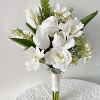 Bouquet de fleurs artificielles personnalisables, calla, lys, tulipe, élégant, style français, accessoires de photographie de mariage, décoration, ornement