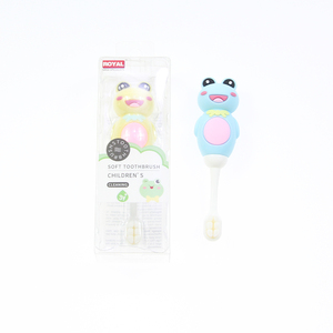 Brosse à dents pour enfants Happy Frog, utilisation quotidienne, dessin animé, 3D, sécurité, caoutchouc, marque privée, 10000 poils ultra doux, brosse à dents OEM - Product Image 2