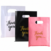 Sac de courses en plastique PE imprimé « Merci » pour la vente en gros, solide, léger, pour l'épicerie et les plats à emporter
