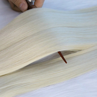 Extensions de cheveux humains de qualité supérieure, cuticules alignées, blond platine, à bandes adhésives, double épaisseur, sans nœuds, sans perte de cheveux