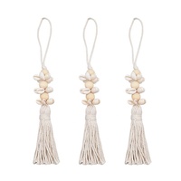 Meilleur prix en stock : Pompons bohèmes en fil de coton pour artisanat, style campagnard, décoration suspendue pour sac en paille tressé de plage
