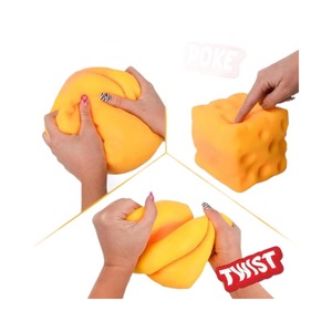 Nouveauté : Cubes de fromage moelleux jaunes, jouet anti-stress moulable, à presser, pour enfants de 14 ans et plus, emballage en sac OPP - Product Image 5