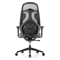 Chaise ergonomique moderne minimaliste gris clair en maille avec accoudoirs réglables, pivotante, en PP, réglable en hauteur, avec support lombaire, pour la maison, le bureau ou l'hôpital