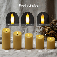 Bougies Pilier LED en Plastique de 3 Pouces à Flamme Dansante, Alimentées par Piles, pour Décoration d'Intérieur, Halloween et Anniversaires