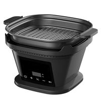 Friteuse à air chaud électrique 4L en verre, sans huile, saine, avec fenêtre de visualisation