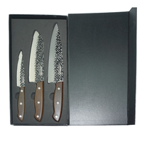 Nouvelle conception, vente en gros, ensemble de 4 couteaux de chef japonais forgés Santoku et à éplucher avec manche en bois de wengé pour la cuisine