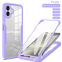 Lichicase clair conception antichoc Double face 360 étui de Protection complet pour Samsung A06 A16 A35 couverture