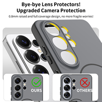 Nouvelle coque noire douce au toucher pour Samsung S26 Ultra, couleur contrastée, sensation peau, protection précise des objectifs, étui magnétique pour téléphone portable