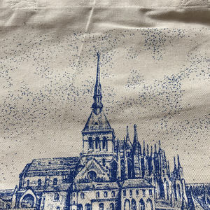 Bolsa de Mano de Algodón con Diseño de Isla de Dibujos Animados Franceses, 37x41 cm, Diseño Pintado a Mano, Bolsa de Compras Ecológica, Bolsa para Libros - Product Image 4