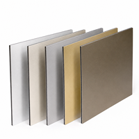 Panneau composite en aluminium couleur or champagne ACP pour façade de magasin de luxe, revêtement mural commercial