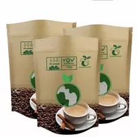 Sacs à café en papier kraft écologiques, recyclables, personnalisables, avec fermeture éclair, qualité alimentaire, résistants à la graisse et aux perforations