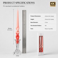 Bougies en spirale torsadées dégradées rose-rouge, sûres et non toxiques, pour dîner, mariage et fête (vente en gros)