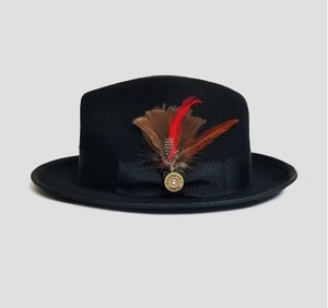 Sombreros <span class=keywords><strong>Homburg</strong></span> Modernos Personalizados al por Mayor para Hombre, Sombreros Fedora para Mujer, <span class=keywords><strong>Sombrero</strong></span> de Fieltro de Lana de Ala Ancha con Decoración de Plumas - Product Image 2