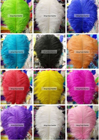 Plume d'autruche orange de 45-50 cm pour artisanat DIY, accessoires de coiffure, de pêche, matériel de montage de mouches, attrape-rêves, décoration de franges