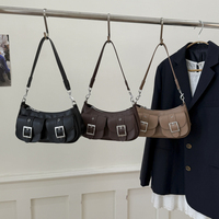 Sac à bandoulière portable en cuir PU avec fermeture éclair, élégant et tendance, pour femmes, avec logo personnalisé, vente en gros