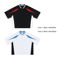 T-shirt streetwear oversize pour homme 250 GSM, col en V, blocs de couleur, épaules tombantes, fabricant OEM personnalisé