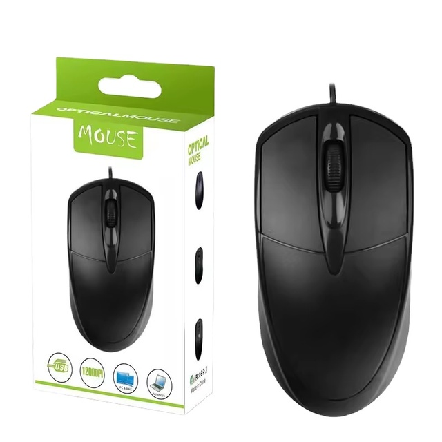 Hot Sale ALS Ergonomic Right-Handed USB Wired Optical Mouse for Laptop/Notebook Gaming and Office Use