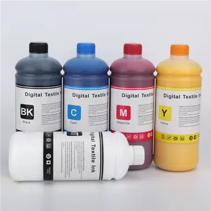 1L 4 Warna Pigmen Tekstil Putih DTG Tinta Mirip untuk Dupont P5910 P5000 Tinta untuk DTG M6 M2 Langsung Ke Printer Digital Garmen