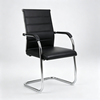 Chaise de bureau confortable en cuir avec cadre métallique