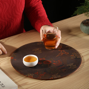Bamboo Woven Tea Mat Natural Handmade Heat Insulation Round Coaster For Tea Set Home Decoration - Product Image 5