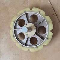 Roue d'angle suspendue en aluminium moulé 485 mm à pas de 5 mm, composants de convoyeur suspendu haute productivité pour ligne d'abattage de volailles