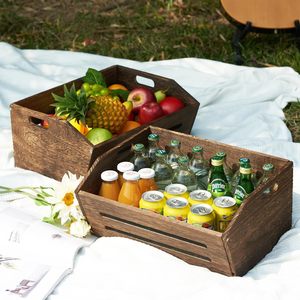 Bằng gỗ 2 gói thùng nhanh chóng lắp ráp để lưu trữ, trang trí trang trại gỗ Thùng giỏ, gỗ cổ điển Thùng hiển thị cho trái cây - Product Image 6