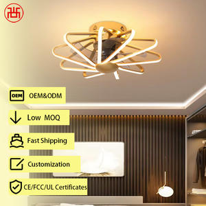 Ventilateur de plafond à 5 pales de style industriel pour salon, moteur DC silencieux, 3 vitesses et LED dimmable avec télécommande et contrôle par application - Product Image 1