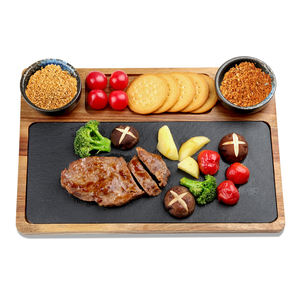 Plateau à fromage écologique en pierre naturelle et bois d'acacia, plateau alimentaire, <span class=keywords><strong>assiette</strong></span> à steak, vaisselle pour le camping, gravé, directement de l'usine - Product Image 2