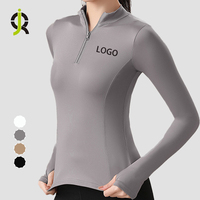 Vêtement d'équitation pour femmes, sous-vêtement d'équitation à demi-zip, logo personnalisé, stock en dropshipping