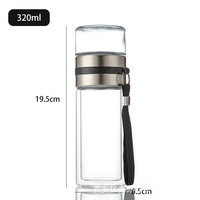 Tasse à thé en verre à double paroi Zeyu, conception OEM personnalisée, infuseur en acier inoxydable, bouteille d'eau en verre borosilicate avec boîte