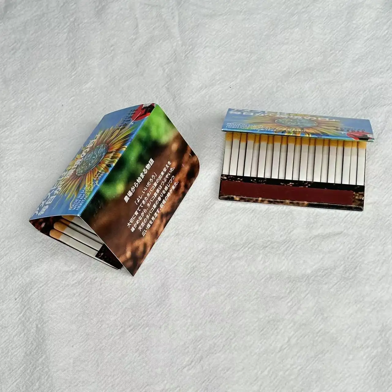 Individuelles Papier-Spielholzbuch verschiedene Streichholz-Spitzen Farben aufgedrucktes Logo Streichholz-Design-Spielzeug für Zigarrenbox