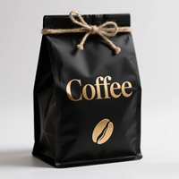 Emballage de café en plastique recyclable personnalisé, pochette à fond plat en aluminium avec fermeture éclair et valve à gaz, pour grains, aliments pour animaux et gelée
