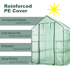 Invernadero de Jardín Tipo Túnel Plegable, Ecológico y Moderno, con Cubierta de PE Anti-UV, 12 Estantes, Fácil de Instalar - Product Image 4