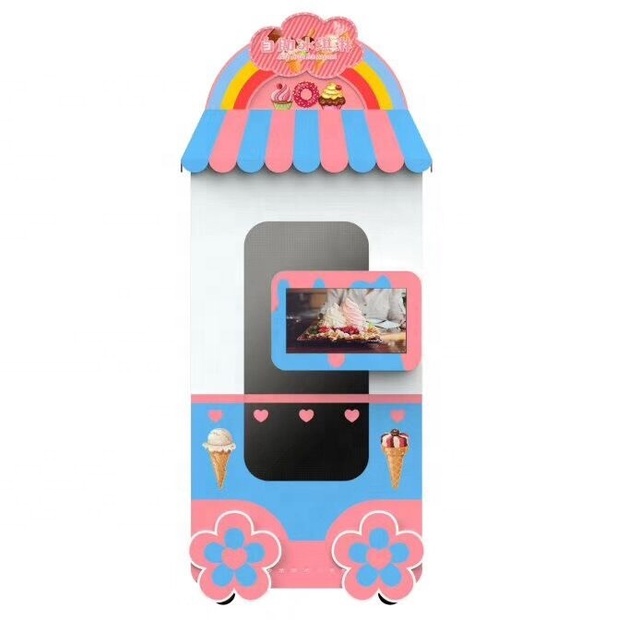 Fast Respond New Robot Self-service Automatic Ice Cream Vending Machine With Topping