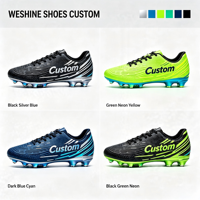 Chaussures de football à coupe basse en cuir synthétique, crampons FG en PVC, semelle intermédiaire TPU absorbant les chocs, crampons personnalisés pour terrain en herbe