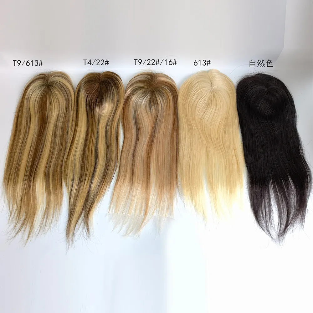 6x5 इंच मोनो मानव बाल टॉपर प्रीमियम हैन्टेड बालों 100% महिलाओं के लिए चीनी क्यूटिकल रेमी बालों के बाल