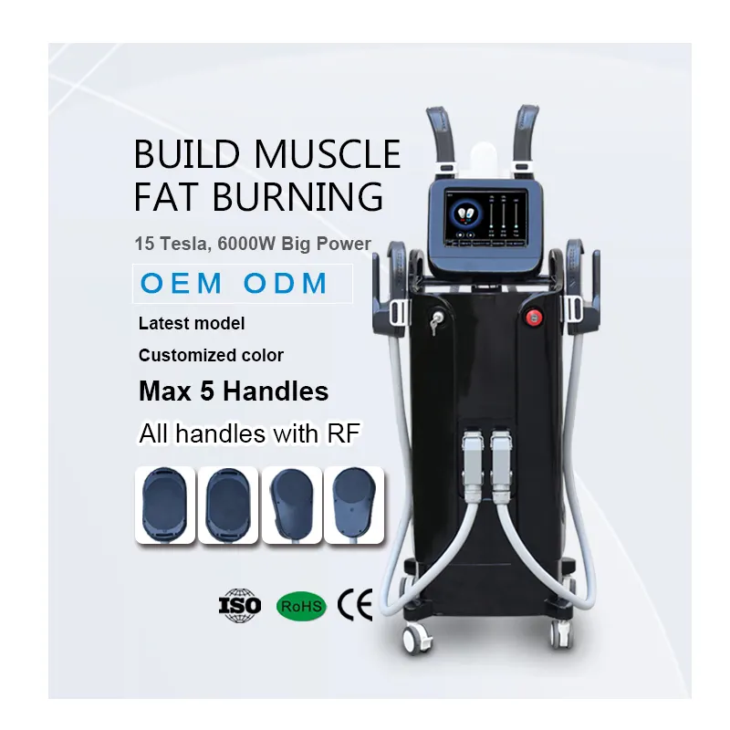 Cellulite Elimination 5 Handles 300-6000W Sculpt 15 Tesla Rf Sculpting Machine Fat Removal For Beauty Equipment Ems