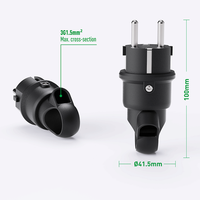 Kit de Conector y Acoplador Schuko para Exteriores de 90 Grados PHEIYON para Cable de Extensión de 3G1.5mm² para Ensamblaje de Cables