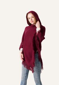 Nouveau châle-<span class=keywords><strong>poncho</strong></span> tricoté pour femme, couleur unie, style hijab, pour l'automne et l'hiver - Product Image 4