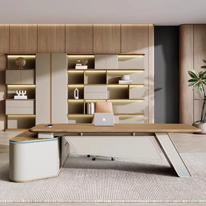 <span class=keywords><strong>Bureau</strong></span> de direction en L de luxe, construction en bois durable, design moderne et minimaliste pour usage domestique ou commercial, espace de travail spacieux - Product Image 4