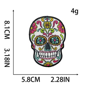 Bán buôn Hawaii bãi biển nhỏ THÊU ĐÍNH <span class=keywords><strong>Skull</strong></span> Sticker sắt trên rừng nhiệt đới mùa hè các bản vá lỗi cho Trucker mũ túi vải - Product Image 4