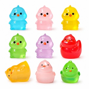 Figurines de poussins en résine phosphorescente en gros, miniatures d'animaux de ferme mignons, décorations de jardin, artisanat DIY, cadeaux de Noël - Product Image 1